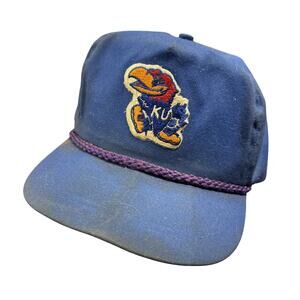 Vintage Imperial Caps Hat Blue Kansas KU Jayhawks Retro Adjustable Hat Cap HLBN